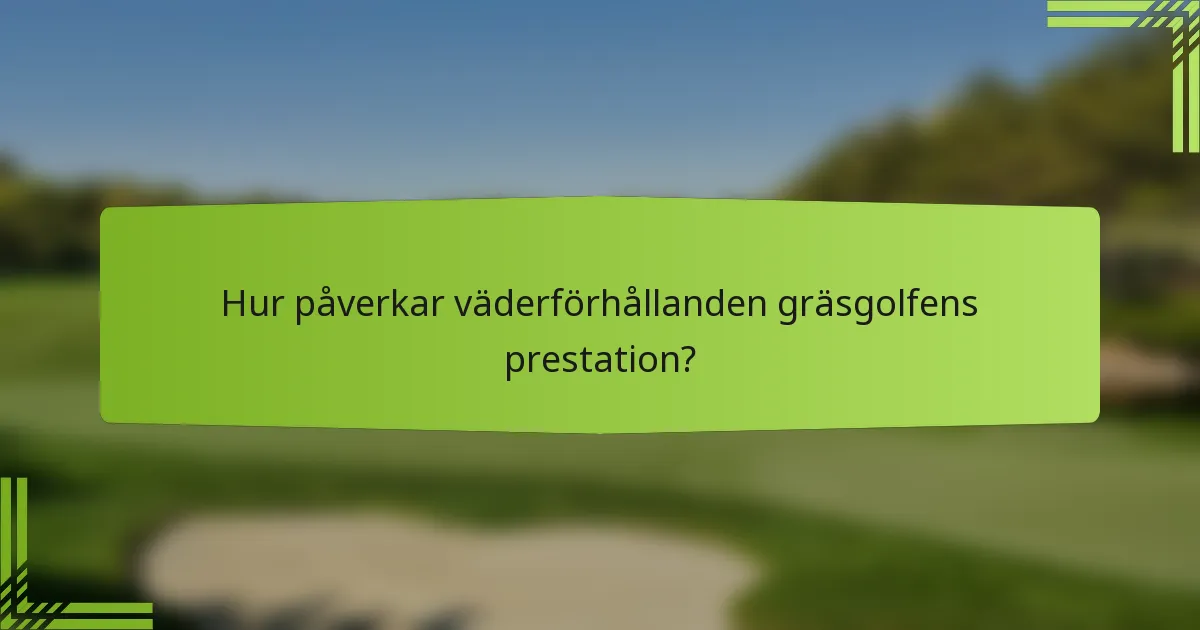 Hur påverkar väderförhållanden gräsgolfens prestation?