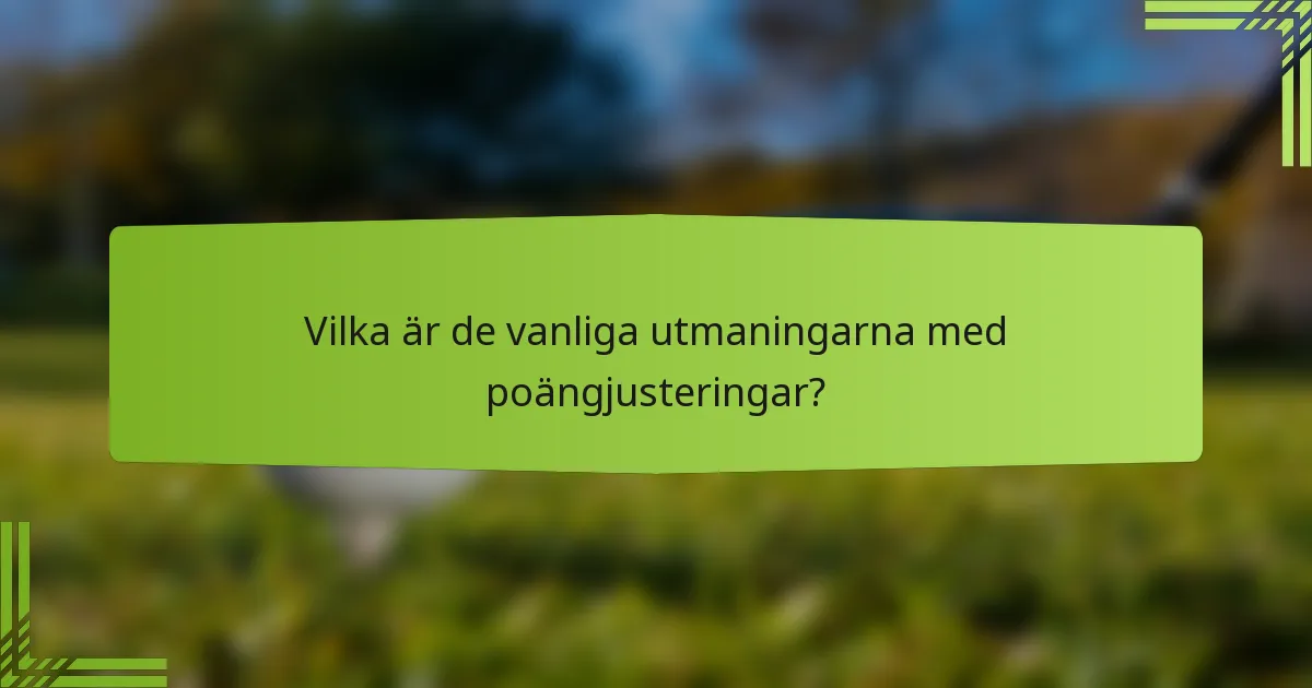 Vilka är de vanliga utmaningarna med poängjusteringar?