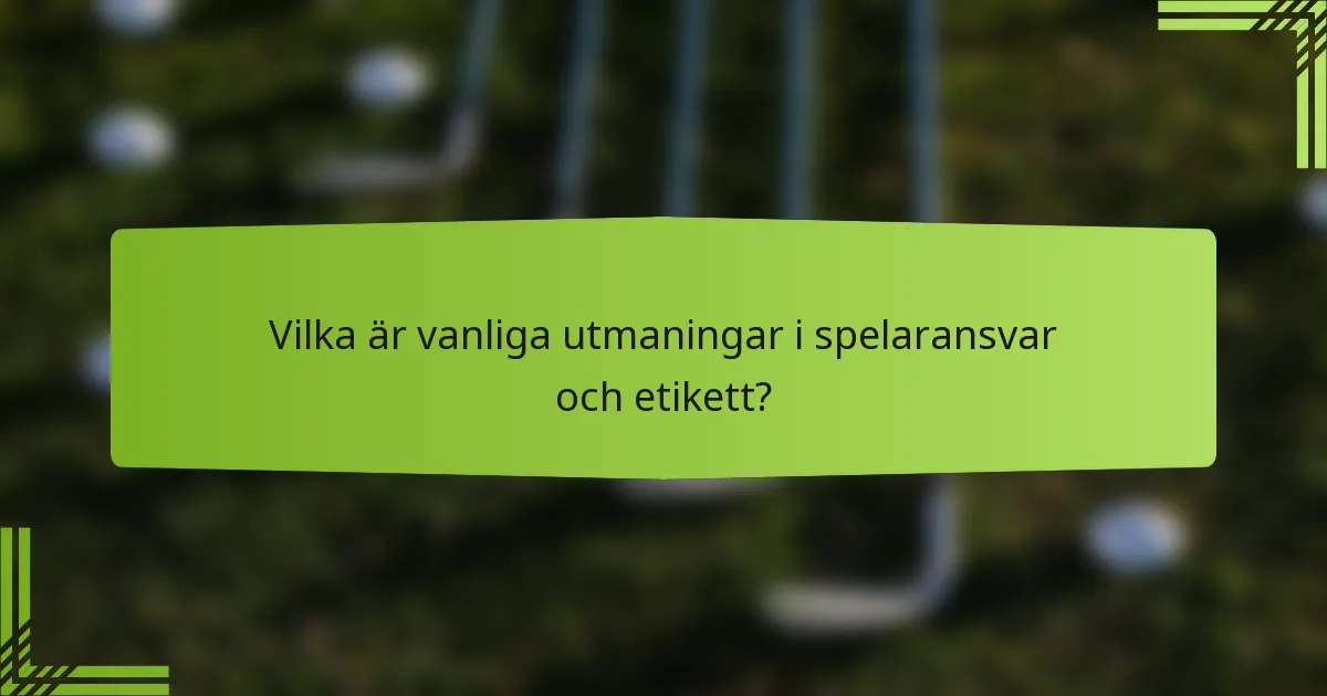 Vilka är vanliga utmaningar i spelaransvar och etikett?
