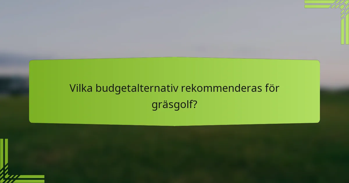 Vilka budgetalternativ rekommenderas för gräsgolf?
